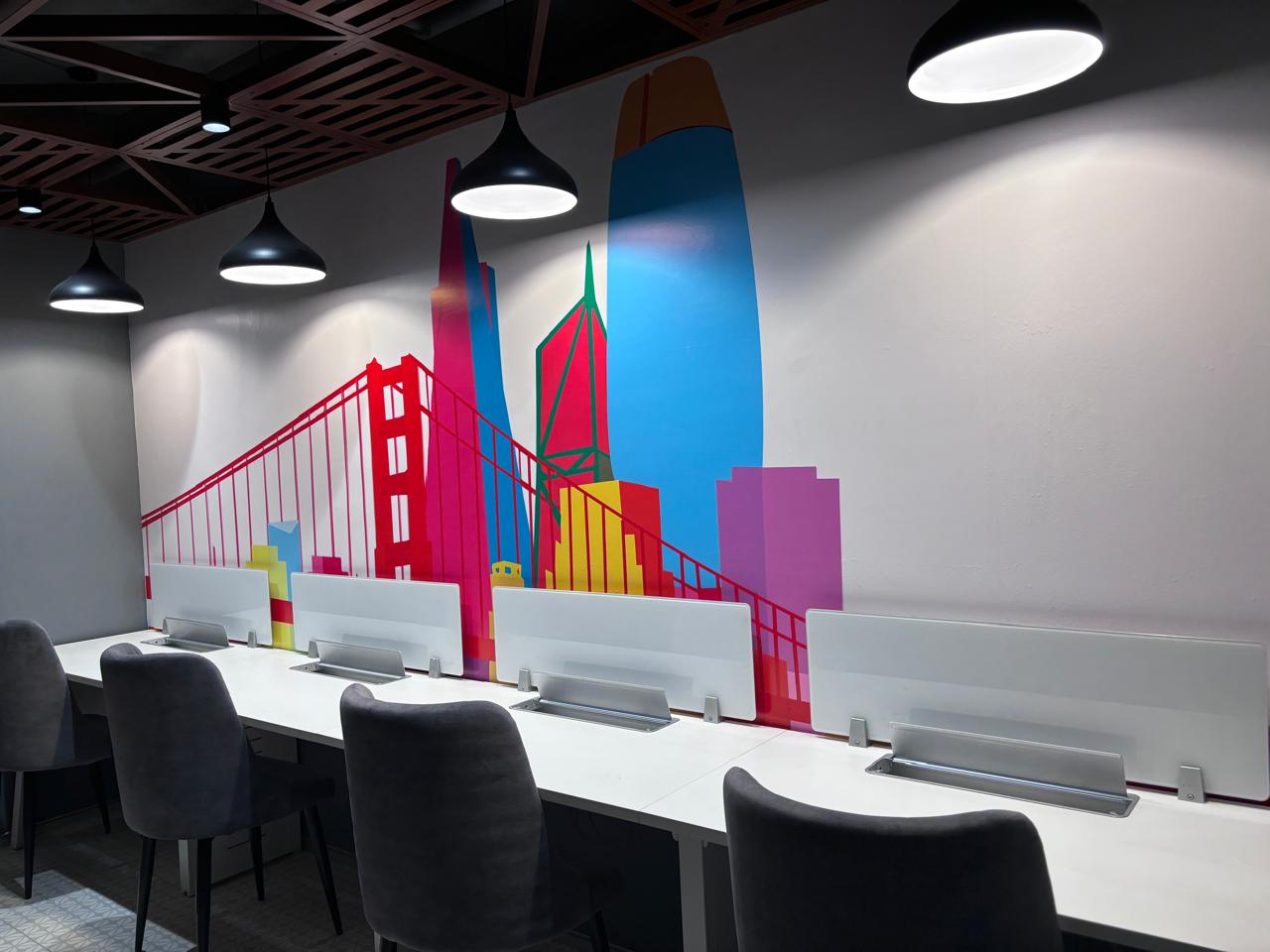 Creative Office Space with Mural